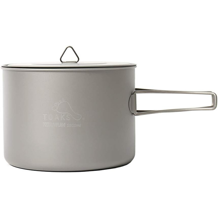 Посуд для кемпінгу TOAKS з чистого титану для використання на свіжому повітрі - Можна використовувати як чашки, миски та каструлі (1600 мл)