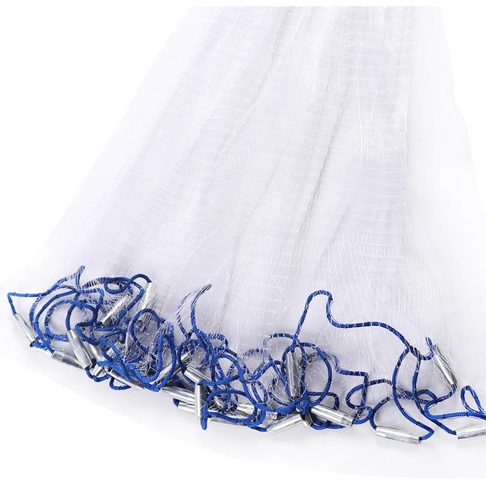 Рибальська сітка, кастова сітка для риболовлі, монофільні рибальські сітки ручного лиття, сітка для морської риболовлі для озер та річок, діаметри 1,8 м/2,4 м/3,0 м/3,6 м/4,2 м/4,8 м/5,4 м/6,0 м/6,6 м/7,2 м, діаметр 2,4 м