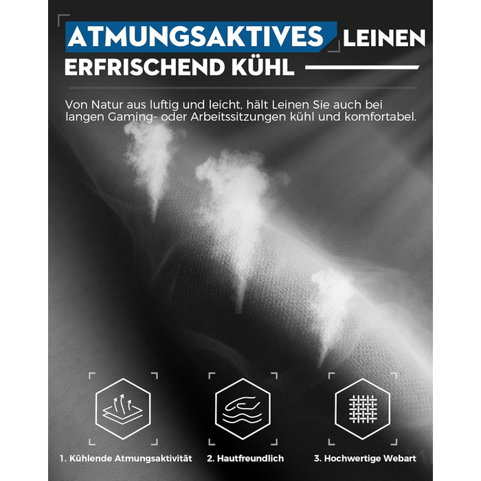 Тканина для ігрового крісла LUCKRACER, офісне крісло з підлокітниками, подушка з піни з ефектом пам&39яті, кут нахилу 90155 та підставка для ніг, міцна функціональна тканина, сіро-сіра тканина