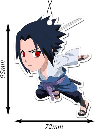 Ароматизатор для автомобіля 2в1 Дерево / Освіжувач повітря, автомобільний освіжувач повітря Аніме Наруто і Саске (Чорний Лід)