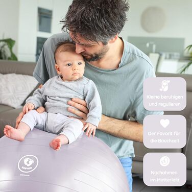 М&39яч для народження BABYGO Набір м&39яча для йоги, роботи та вправ для вагітних, а також книга. Цілі триместру, фізіотерапія вагітності, план пологів та відновлення, включаючи екологічно чисту перлину з захистом від розривів, 65 см 1