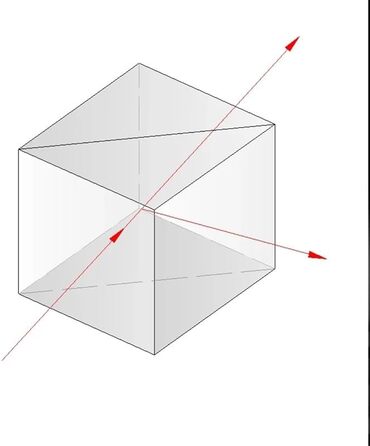 Спектроскопічна призма, що розділяє призму, напівпрозора, напівзворотна, склеєна чотирикутна призма, невелика телевізійна голокубічна (25,4x25,4x25,4)