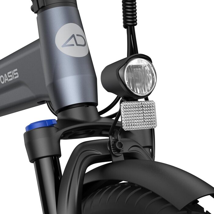 Електровелосипеди, Безщітковий двигун BAFANG, Складаний електровелосипед, Ремінний привід, Перемикання двох режимів, 20-дюймовий електровелосипед, 2/3 швидкості, ADO Smart App, 2,4-дюймовий IPS-дисплей, Жіночий/Чоловічий електровелосипед сірого кольору Ai