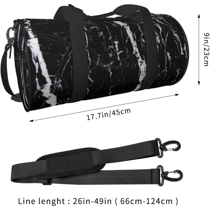 Містка дорожня сумка в мармуровому дизайні (чорно-білий), водонепроникна спортивна сумка для басейну