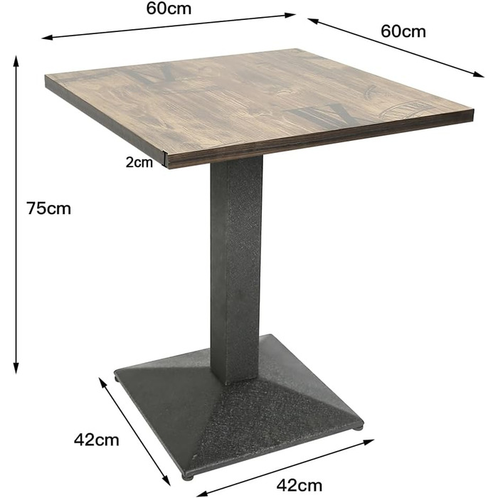 Стіл 60x60, садовий стіл, дерев&39яний стіл, балконний стіл, стільниця, обідній стіл 60x60 см (класична деревна текстура)