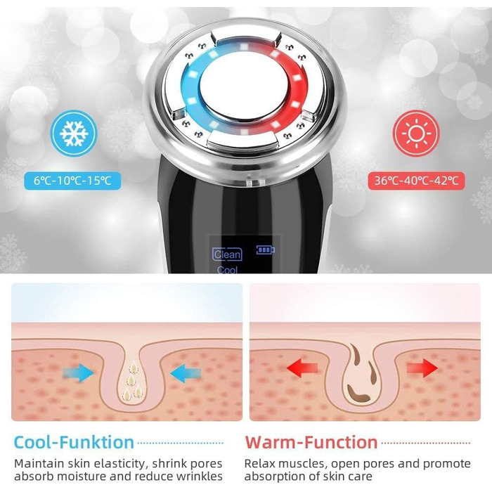 Масажер для обличчя масажер для обличчя, YONGYAO Косметичний пристрій для обличчя масажер для обличчя проти зморшок підтяжка обличчя косметичний пристрій з EMS ION- Фотон гаряче/холодне лікування для антивікових зморшок проти зморшок