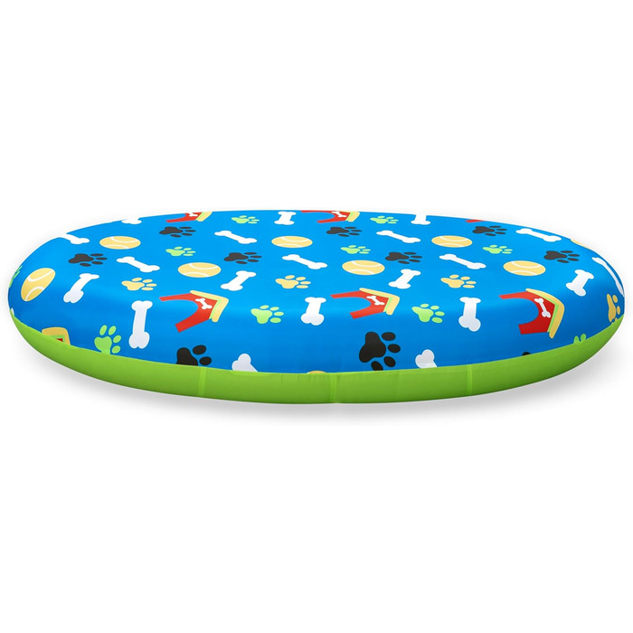 Надувний матрац для домашніх тварин Bestway Paw Print, 142 x 95 x 17 см, вантажопідйомність 45 кг, міцний ПВХ, знімний тканинний чохол, запобіжний клапан, латка для ремонту в комплекті