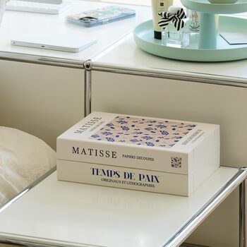 Декоративна коробка для кабелів у формі книги, розширювана коробка-органайзер для кабелів із магнітною застібкою для дому та офісу (Синій корал, Великий). Синій корал. Велика коробка.