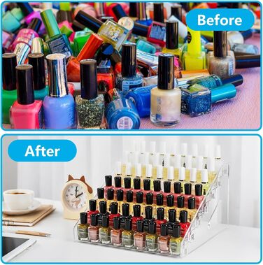 Набір для зберігання лаків для нігтів із 2 предметів, 6-рівневий органайзер для лаків, акрилова полиця для лаків, органайзер для ефірних олій, косметики, губної помади