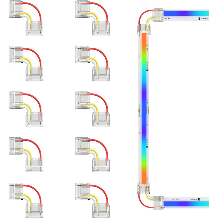 Світлодіодна стрічка PAUTIX SPI RGB COB Піксельна адресна стрічка 5 м, DC24V Смуга, що змінює колір, багатобарвна гнучка стрічка WS2811 Smart IC з керуванням додатком і джерелом живлення для прикраси вечірки своїми руками (L-подібний роз'єм для RGBIC)