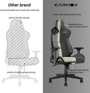 Ергономічне ігрове крісло Підтримка голови та попереку, велике високе офісне крісло, тканинний чохол, функція нахилу 155 з механізмом блокування, темно-сірий