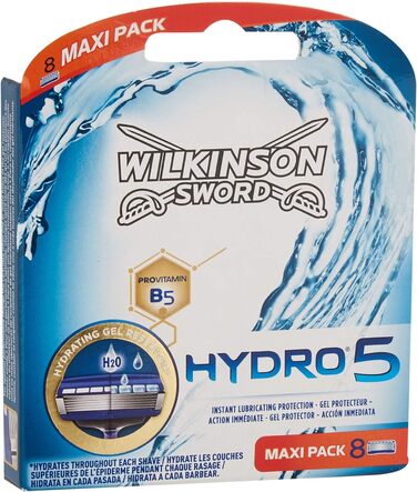 Бритвені леза Wilkinson Sword Hydro 5, для чоловіків Бритва, 8 шт.