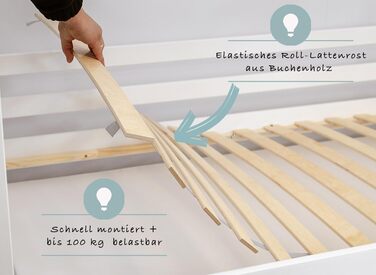 Дитяче колективне дитяче ліжко Підлогове ліжко 140x200 см із захистом від падіння та рейковим каркасом Ліжко Монтессорі Ліжко-розк