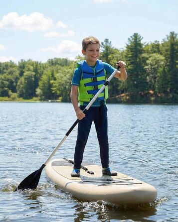 Рятувальний жилет Owntop для підлітків та дітей, регульований рятувальний жилет з потрійними ременями безпеки, легкий рятувальний жилет для каякінгу, плавання, риболовлі, жилет для підводного плавання, синій, розмір M