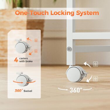 Комп'ютерний стіл Mericonia, 160 x 80 см, метал / дерево, білий