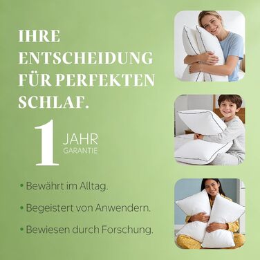 Пухові подушки преміум-класу APSMILE 40x80 (2 шт.) Зовнішній наповнювач 90 білого пуху Внутрішній наповнювач суміш пера Ергономічний дизайн для максимального комфорту Чохол з м&39якої органічної бавовни Вага наповнювача 730 г кожна, 40x80 см (2 шт.), біли