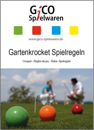 Високоякісний сімейний візок для крокету GICO для 6 гравців, доросла довжина, виготовлений з масиву дерева - зроблено в ЄС-3136