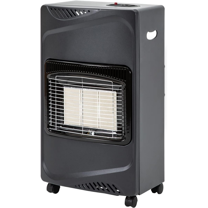 Газовий обігрівач Heidenfeld Inferno GH100, 4200 Вт, газовий обігрівач для використання в приміщенні, газова духовка, газовий обігрівач, газові балони до 15 кг, газовий шланг (чорний)