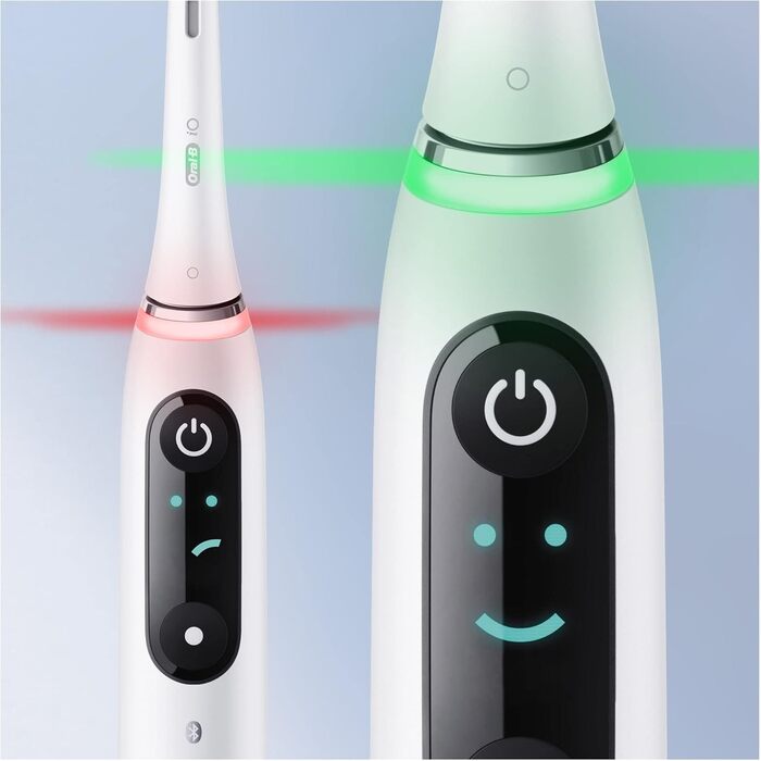 Електрична зубна щітка Oral-B iO Series 9, 7 режимів чищення для догляду за зубами, магнітна технологія та 3D-аналіз поверхні зубів, кольоровий дисплей і зарядний футляр, білий алебастр