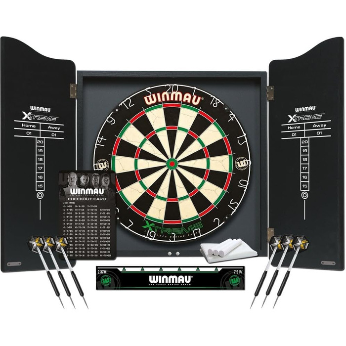 Мішень для дартсу WINMAU Xtreme, шафа та набір для дартсу з аксесуарами