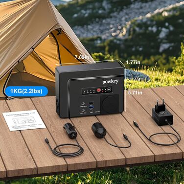 Портативний зовнішній акумулятор Powkey ємністю 26400 мАг/97,68 Втгод з виходом 100 Вт/230 В змінного струму, 12 В 8 А постійного струму, PD 65 Вт USB C, для кемпінгу, планшетів та мобільних телефонів G100