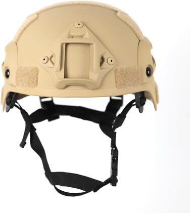 Тактичний шолом Mich Airsoft ACH із захистом слуху, переднім кріпленням для ПНБ та бічною планкою для пейнтболу, спорту на свіжому повітрі, полювання, стрільби, регульований, коричневий, один розмір