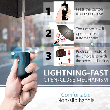 Компактна автоматична парасолька GadHome Автоматична парасолька в компактному розмірі 29 см, розкладний парасольку, парасолька для