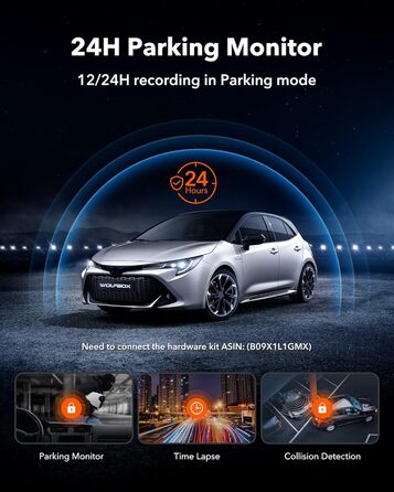 Камера заднього огляду WOLFBOX G930 4K, передня та задня камера реєстратора для автомобіля з 64 ГБ, сенсорна камера заднього виду дзеркала заднього виду, монітор паркування