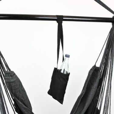 Підвісне крісло з 2 подушками, антрацит м&39яка ковдра У комплекті тримач для напоїв та відділення для книг Підвісна гойдалка, вантажопідйомність до 120 кг Підвісне крісло для приміщень та вулиці, стельова гойдалка