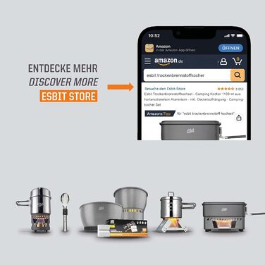 Набір для приготування їжі на твердому паливі Esbit, твердоанодований алюміній