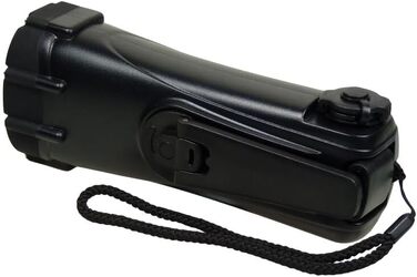 Ліхтарик POWERplus Shark з динамо-шатунною головкою / USB-акумуляторний світлодіодний ліхтарик / аварійний зарядний пристрій чорного кольору