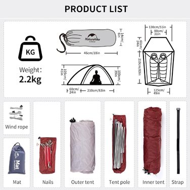 Ультралегкий намет Naturehike Cloud-Up 3, 3-місний рюкзачний намет для походів та кемпінгу, 20D сірий зі спідницею