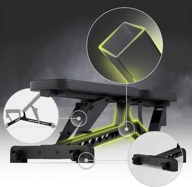 Регульована лава ZIPRO Pumpiron, лава для штанги з вантажопідйомністю 350 кг, фітнес-лава з 8-позиційною регульованою спинкою, 3-позиційне регульоване сидіння, тренувальна лава для дому або спортзалу, лава для сидячих пресів