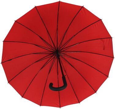 Якісна парасолька-палиця 16 шт. з автоматикою - штормозахисна - червона