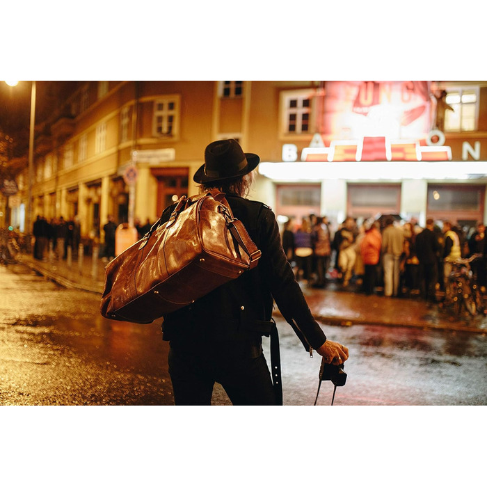 Преміальна вінтажна дорожня сумка вихідного дня, спортивна сумка та ручна поклажа зі шкіри - коньячно-коричневий Cognac-brown No 1