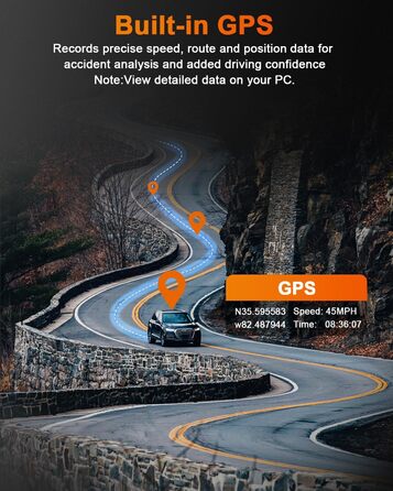 Автомобільна інфрачервона камера нічного бачення abask 4K з широким кутом огляду 310, G-сенсором, циклічним записом, WDR, 24-годин