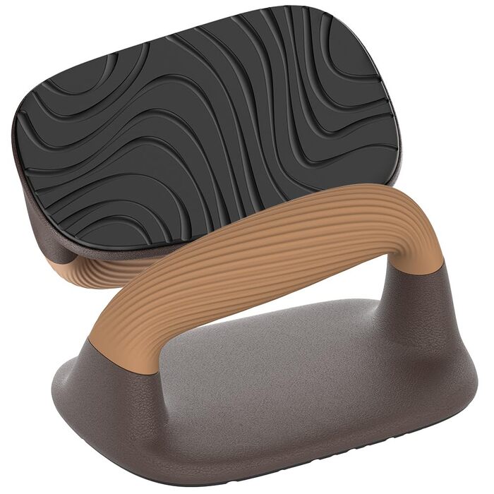 Ручки для віджимань для калістеніки - нековзні паралети, ручки для стійки на руках, міцні перекладини для віджимань, дошка для віджимань на підлозі, стійка на руках, силові тренування, вантажопідйомність 226 кг, коричневий колір стандартна опорна плита