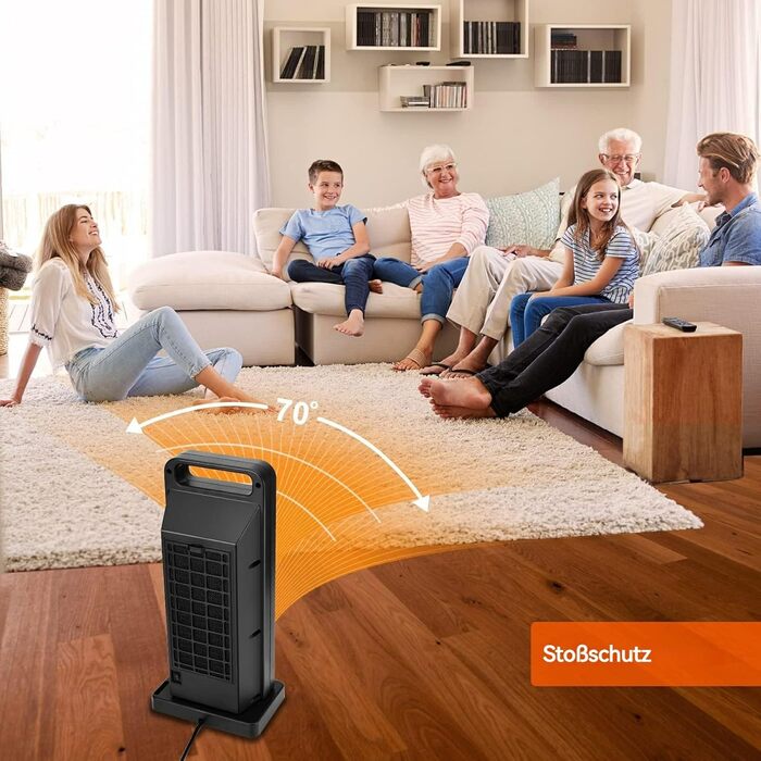 Керамічний тепловентилятор Енергозберігаючий Тихий, електричний обігрівач Miavogo 2000 Вт З 3-ступінчастим нагріванням, функцією т