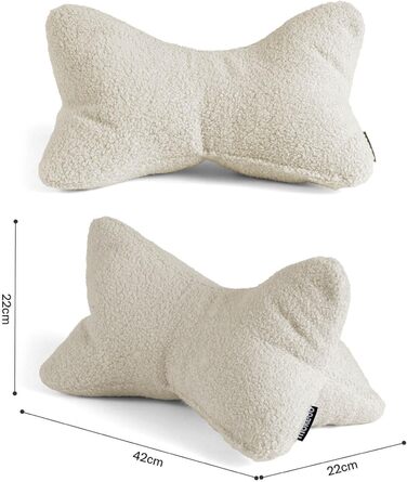 Подушка для читання mokebo Кістка для читання з мякої тканини букле, ергономічна подушка для шиї з затишної плюшевої тканини, гнучка підставка для книг, електронних книг або планшетів або як подушка для дивана з натуральної бежевої тканини букле