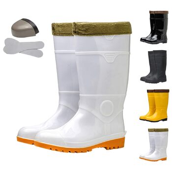 Чоловічі лабораторні гумові чоботи, з теплою підкладкою, високі гумові чоботи до коліна, термоізоляція, вуличні чоботи без шнурівки для риболовлі, полювання та садівництва, нековзні водонепроникні гумові чоботи, Z, 39 1/3 EU