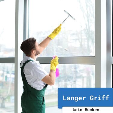 Ракель для душу Libaro FANO нержавіюча сталь силікон сірий широка довга ручка, ракель для душу без свердління, ракель для вікон ракель для води душ стіна, підлога і вікно, склоочисник для ванної ракель душової кабіни