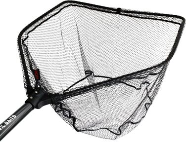 Підсак Angel-Berger Wild Devil Baits Predator, складний, гумований, підсак для великої риби, підсак для човна, рибальська сітка XL / 80x70 см