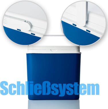 Термобокс BigDean 24 літри, синій/білий - Ізольований бокс з охолодженням до 14 годин - Сумка-холодильник для подорожей - Термобокс для кемпінгу, пікніків та саду - Зроблено в Європі 24 літри, включаючи 6 пакетів з льодом