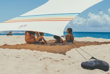 Пляжний намет Neso Grande, висота 2,1 м, 2,8 м (9 футів) x 2,8 м (9 футів), посилені кути та відділення-холодильник (колір) Райдуга