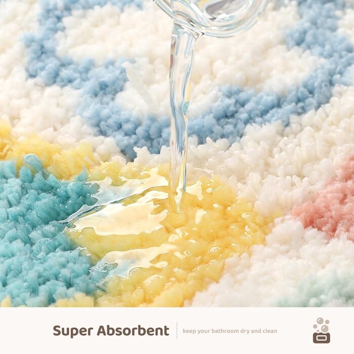 Милий килимок для ванної/килимок для ванної Molesun, нековзний м&39який килимок для душу, милий плюшевий мікрофібра, суперпоглинаючий плюшевий килимок, 50x80 см (прямокутний), маленькі квіти