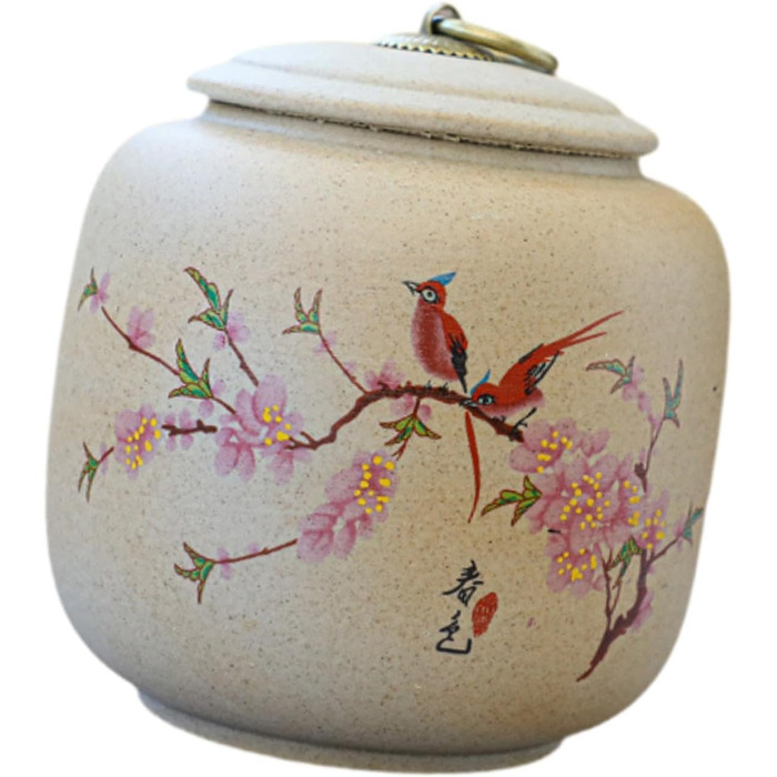 Перфектна керамічна банка з кришкою, порцелянова чайна ємність, контейнер для зберігання розсипного чаю, контейнер для зберігання чаю для спецій, порошків, горіхів, листя лотоса, птаха