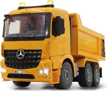 Позашляховик-самоскид Mercedes-Benz Arocs 2,4 ГГц - Кузов підіймається/опускається, реалістичний звук двигуна, клаксон, звук попередження про рух заднім ходом, повний привід, жовті світлодіодні сигнальні вогні, програмовані функції, 404940 -