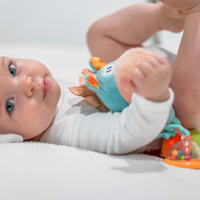 Плюшева гримуча конячка, розвиваюча іграшка, від 3 місяців, без бісфенолу А, Playgro Toy Box Horse Clip-Clap, синій/кольоровий, 40