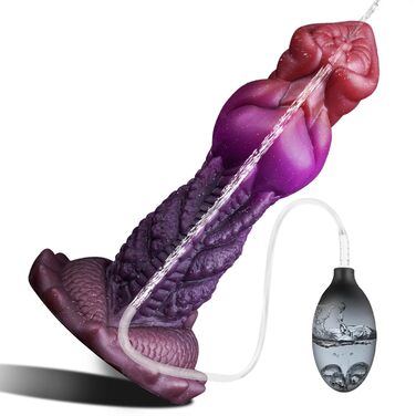 Фалоімітатор з функцією бризкання, 19 см бризкаючий монстр-фалоімітатор, бризкаючий дракон, силіконовий фалоімітатор дракона з присоскою, еякуляція фентезі анальна пробка тварина еякуляція секс-іграшка для жінок та чоловіків