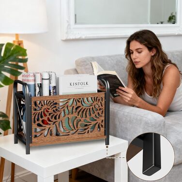 Дерев&39яна підставка для газет, сучасний тримач для журналів, елегантна підставка для журналів у скелетному візерунку, кошик для зберігання, колекціонер журналів, органайзер для зберігання каталогів, 33x26x17 см